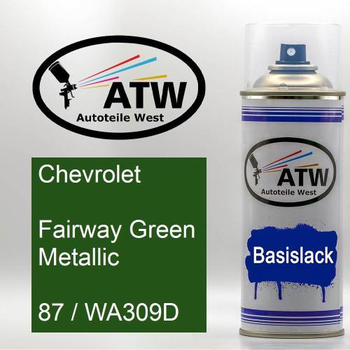 Chevrolet, Fairway Green Metallic, 87 / WA309D: 400ml Sprühdose, von ATW Autoteile West.